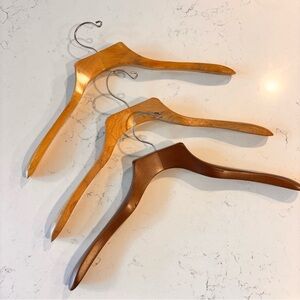3 Vintage Wood Coat Hangers